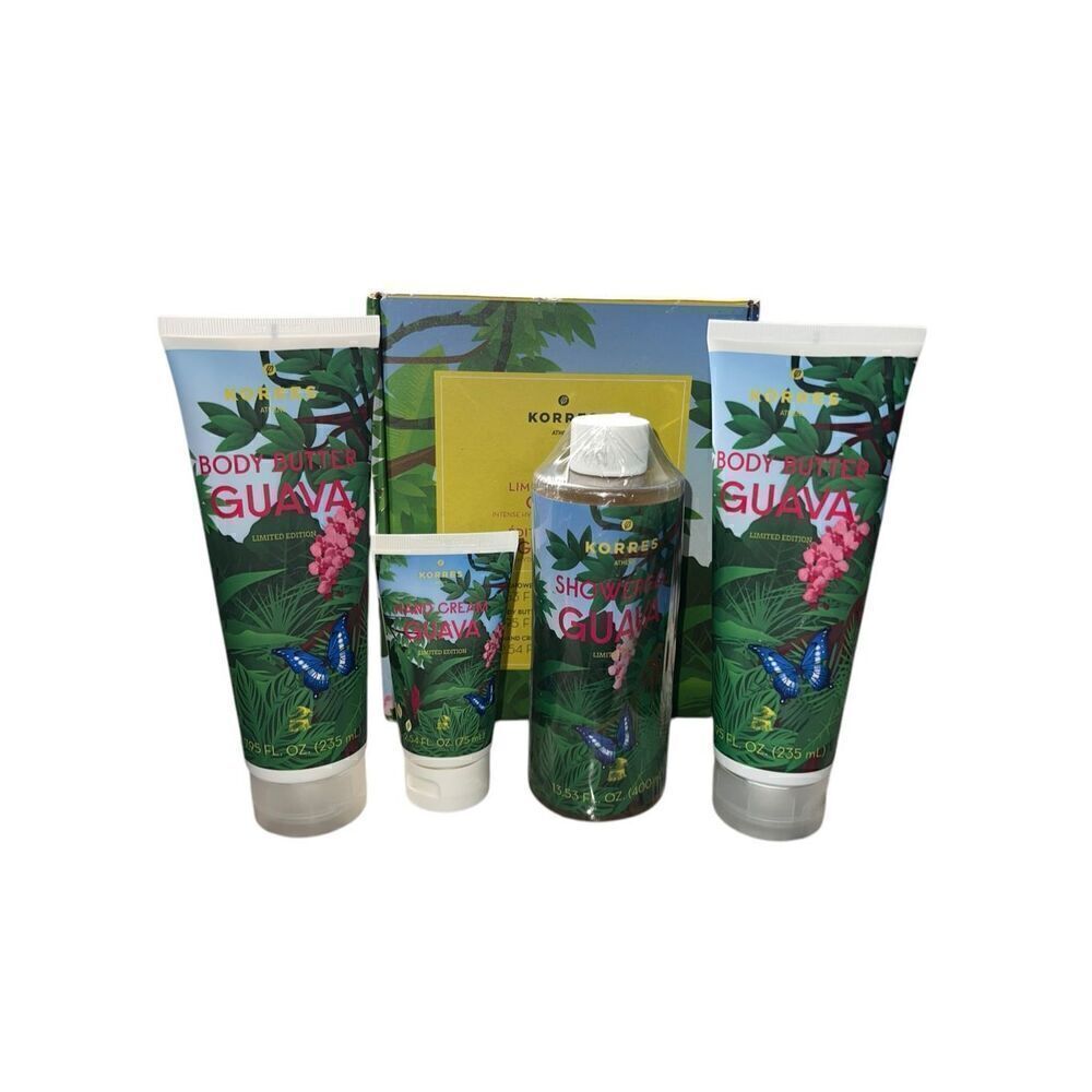 Korres 4 piece limited edition Guava lotion shower gel hand cream new